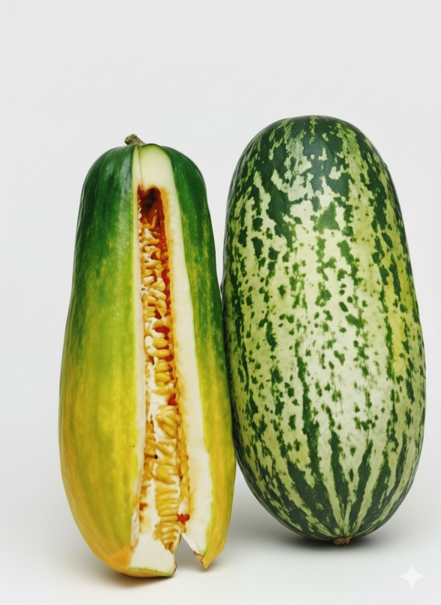 Organic cantaloupe, halved