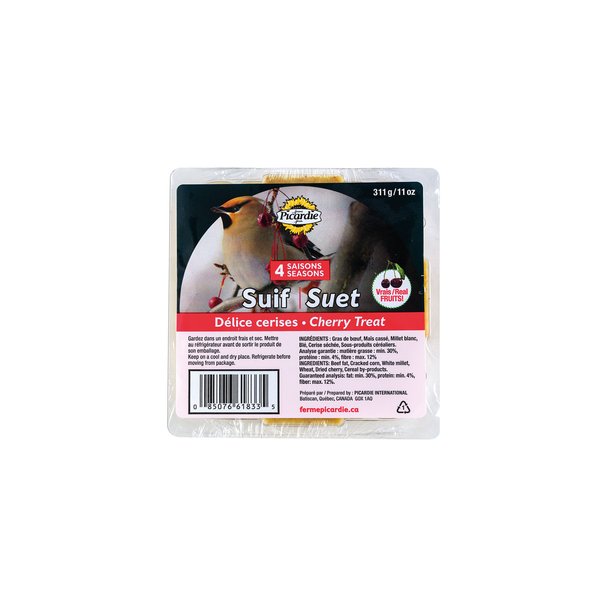 Suif aux cerises pour oiseaux Picardie