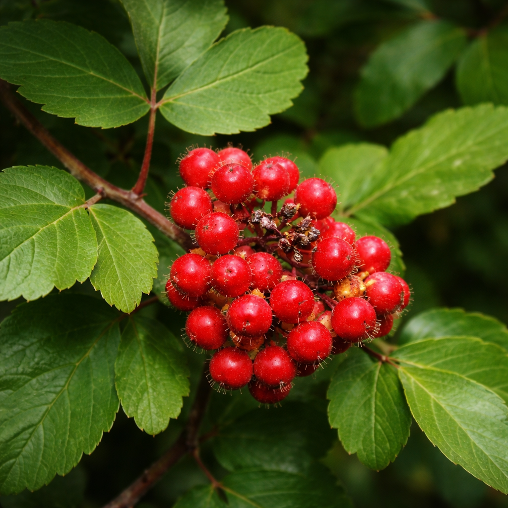 Sumac aromatique, arbuste indigène au feuillage dense.