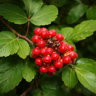 Fragrant sumac, a native shrub with dense foliage. Leaves consist of three leaflets, while suckers gradually create a spreading mass. Red-orange fall colours and hairy red fruits bring interest to a slope or dry edge. Because the species is dioecious, fruit production requires female shrubs with appropriate pollination, rather than simply planting any single seed-grown specimen in the garden.