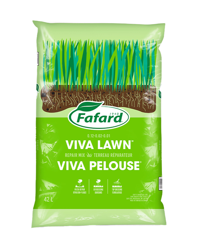 Terreau Réparateur 0.12-0.02-0.01 Viva Pelouse – Fafard — photo sur fond blanc