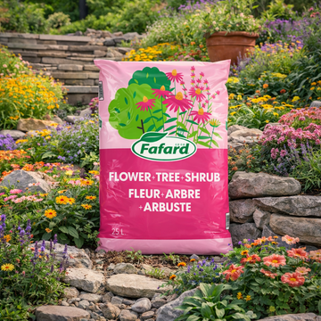 Terreau de plantation pour fleurs annuelles et vivaces favorisant la croissance et la floraison des plantes ornementales