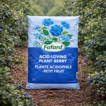 Terreau acide pour hydrangées, azalées, rhododendrons et petits fruits améliorant l’enracinement et la croissance