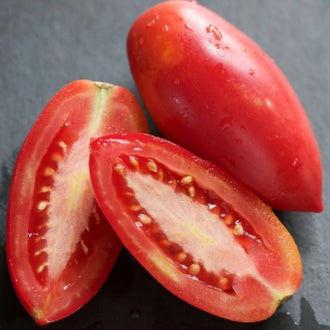 Organic 'Pink Icicle' Tomato Seeds by Gaia, product image prepared for Canadian gardeners.