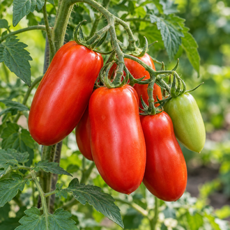 Tomate indéterminée 'San Marzano' en grappe