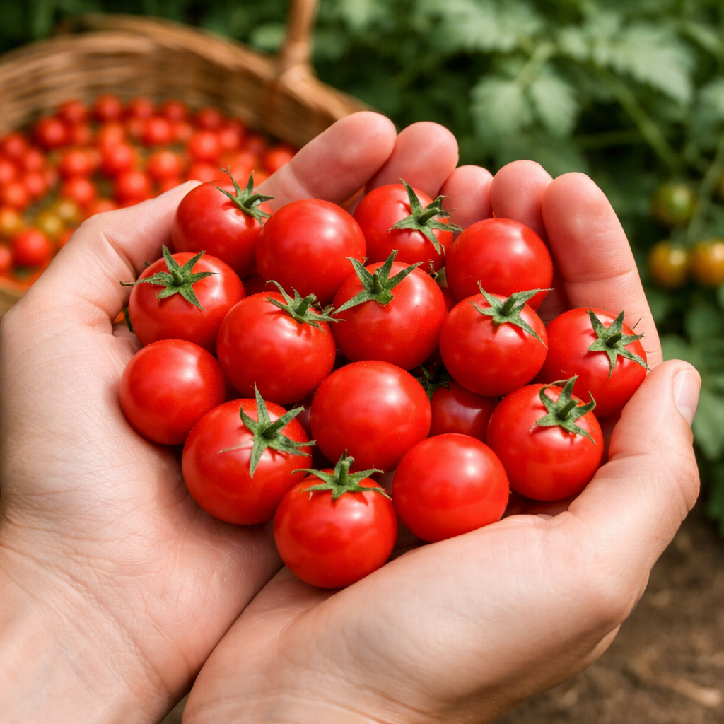 Organic cherry tomato 'Rosy Finch'