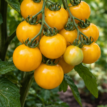 Yellow cherry tomato ‘Galina’ (<em>Solanum lycopersicum</em>)