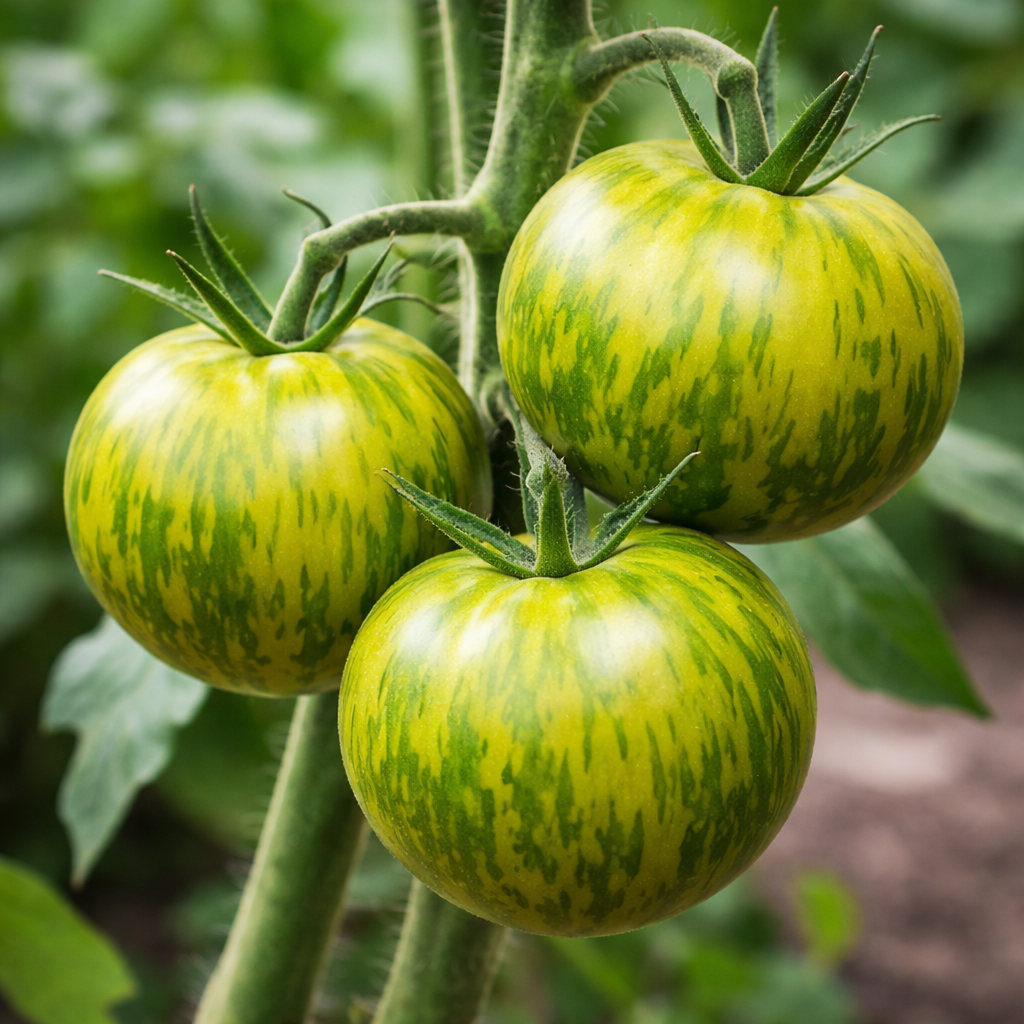 Organic green tomato 'Green Zebra'