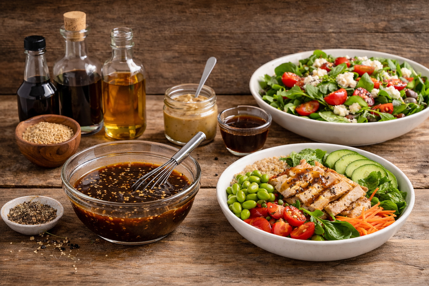 Vinaigrette érable, balsamique et sésame