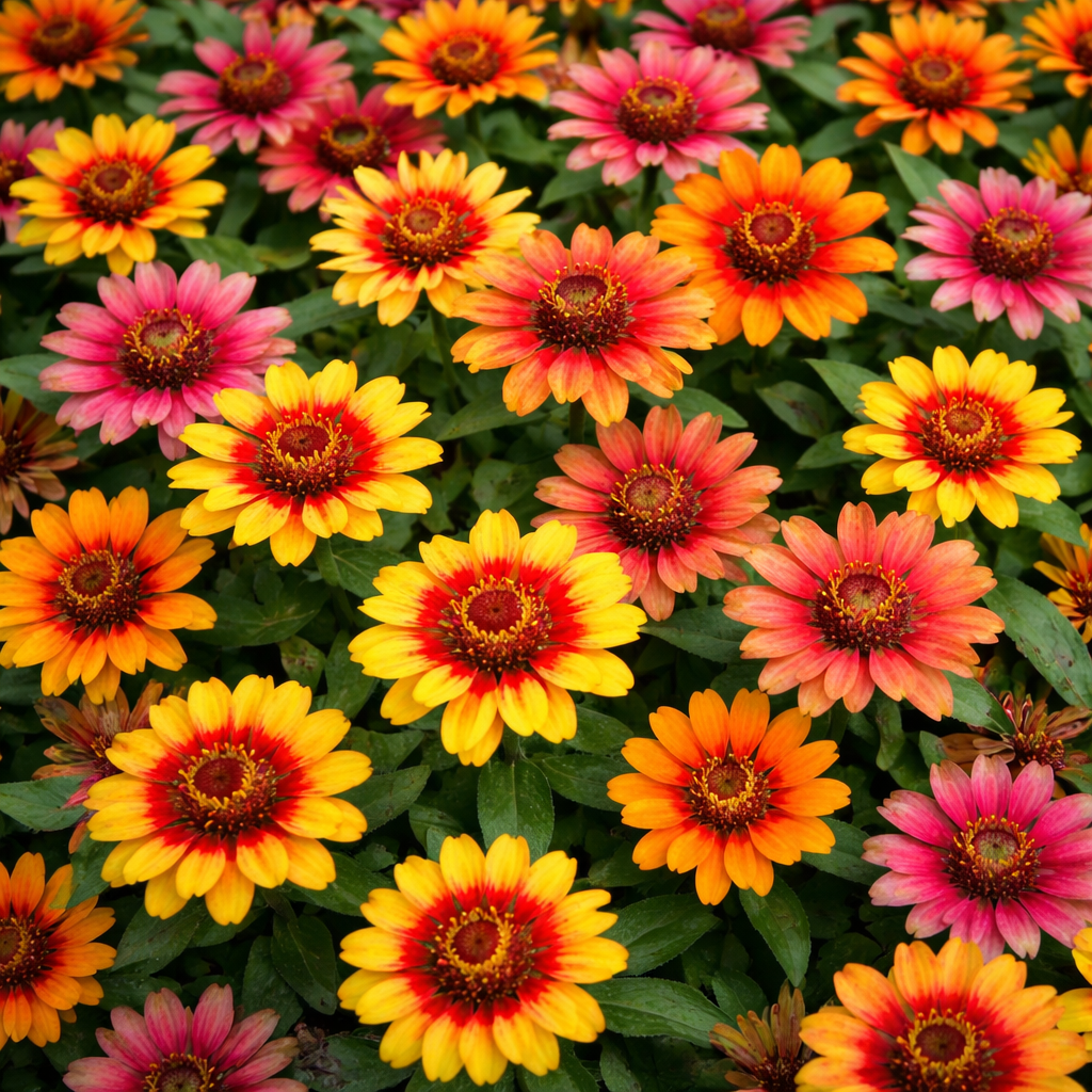 Zinnia Profusion Red Yellow Bicolor F1