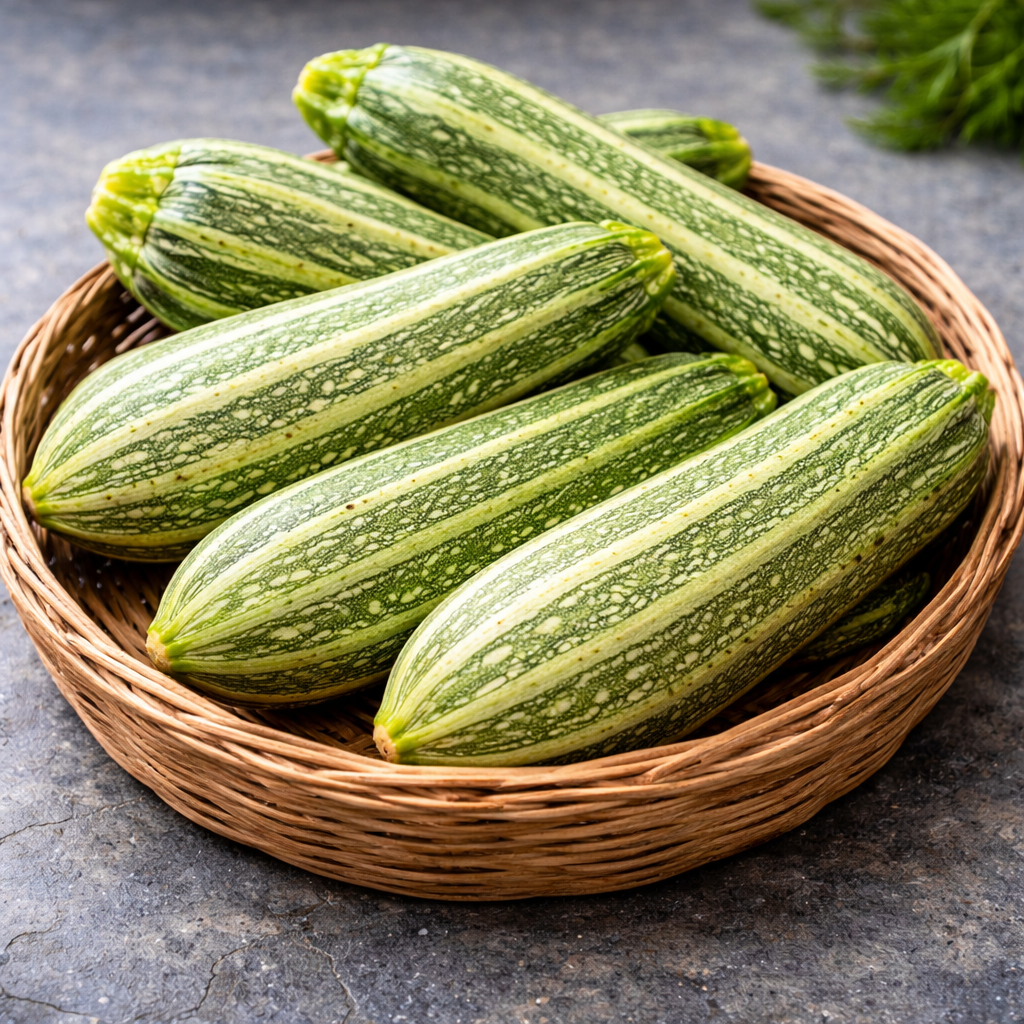 Zucchini ‘Costata Romanesco’ (<em>Cucurbita pepo</em>)
