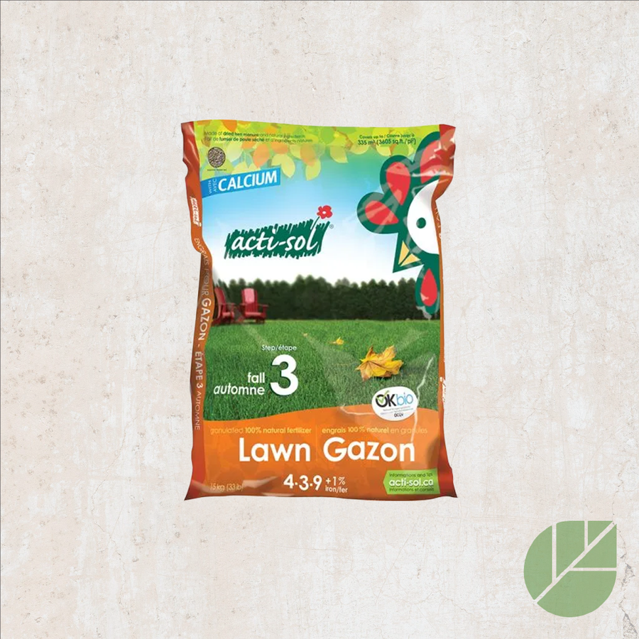 Acti-Sol Natural Lawn Fertilizer – Step 3 Fall 4-3-9