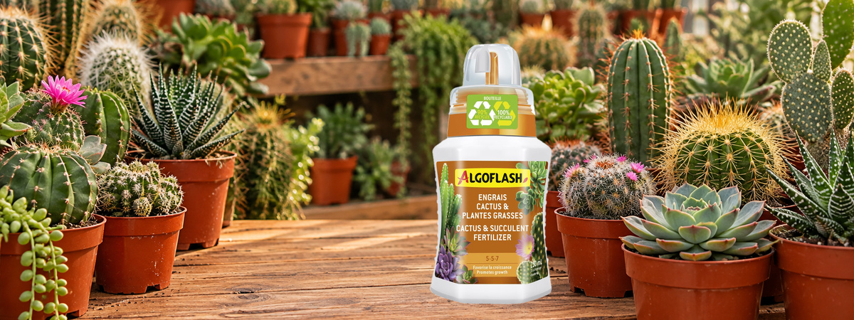 Engrais Algoflash 5-5-7 pour cactus et succulentes en promotion