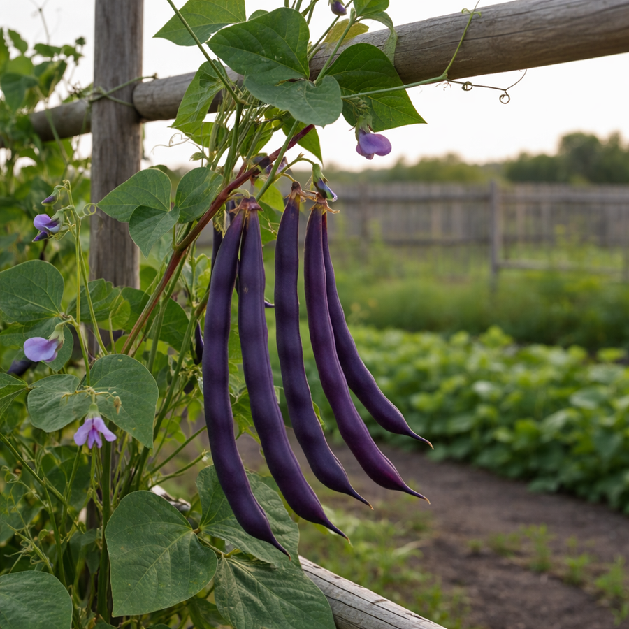 Organic 'Blue Coco' climbing bean