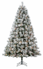 Sapin Winterfield floqué et illuminé 9 pi × 66 po