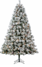 Sapin Winterfield floqué et illuminé 7,5 pi × 57 po