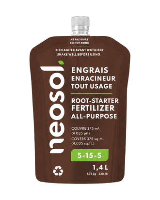Engrais liquide enracineur Neosol 1.4L 5-15-5 — photo sur fond blanc