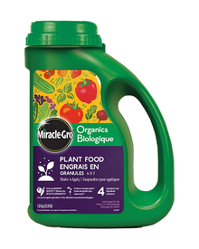 Engrais Organique pour Légumes et Fines Herbes Miracle-Gro® 10-1-6 — photo sur fond blanc