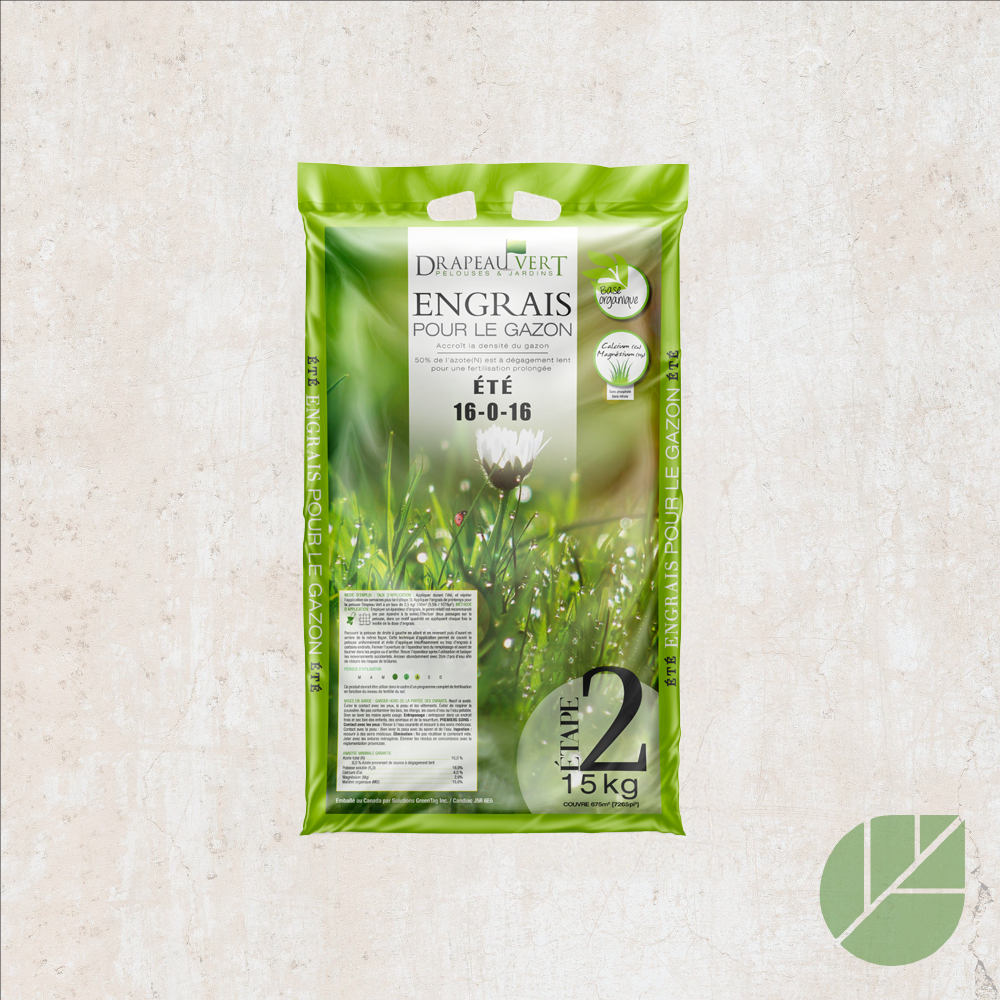 Engrais pelouse été Drapeau Vert 16-0-16 – Étape #2