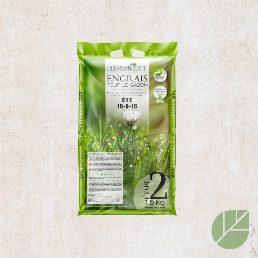 Engrais pelouse été Drapeau Vert 16-0-16 – Étape #2