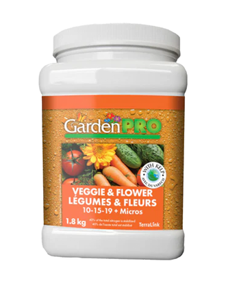 Garden Pro Engrais Légumes et fleurs 10-15-19 + Micros — photo sur fond blanc
