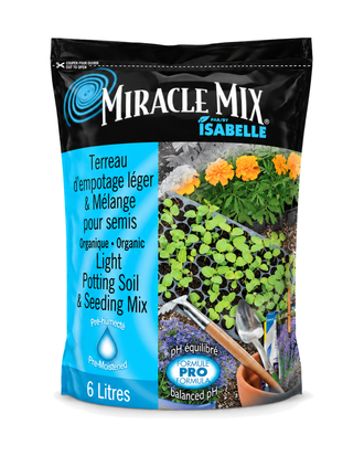 Terreau léger pour empotage et semis Miracle Mix – 6 L sur fond blanc pur