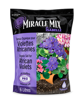 Terreau pour violettes africaines Miracle Mix – 6 L sur fond blanc pur