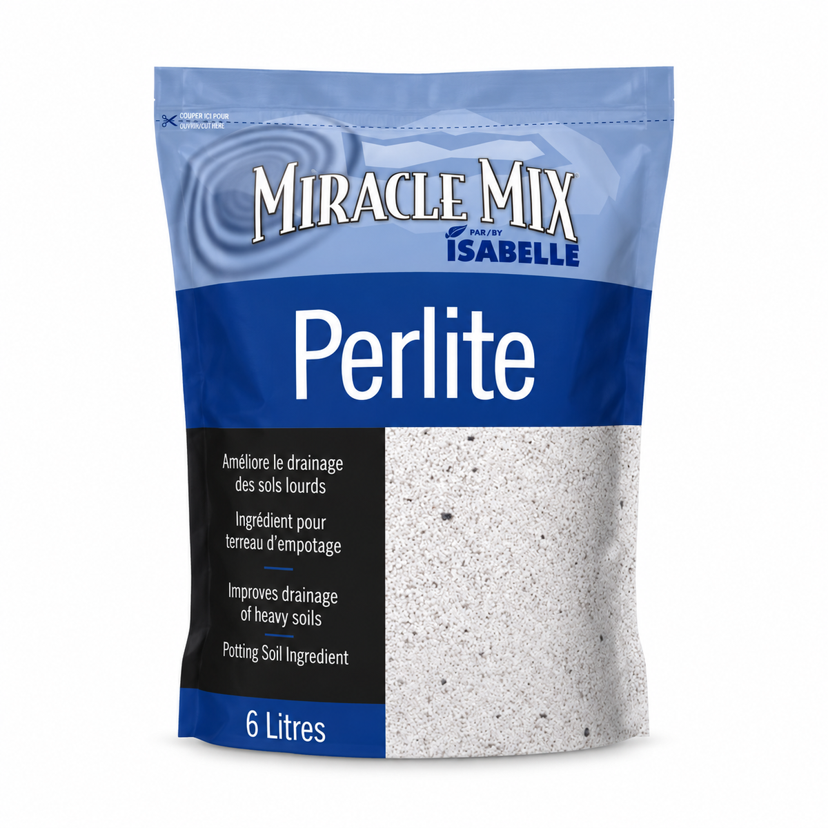 Perlite horticole Miracle Mix – 6 L sur fond blanc pur