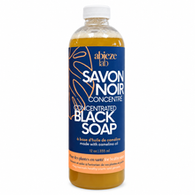 Savon noir concentré Abieze Lab à l'huile de caméline – 355 ml sur fond blanc pur