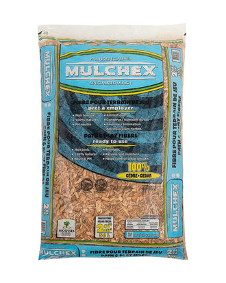 Fibre de terrain de jeux Mulchex 3 pieds cubes — photo sur fond blanc