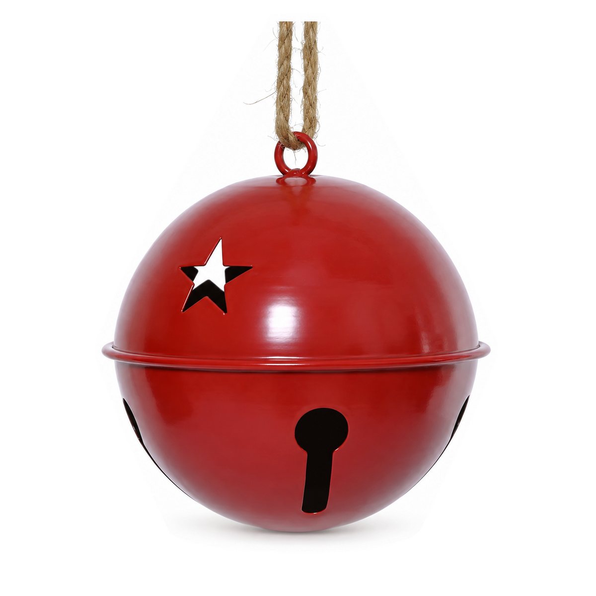 Grelot de Noël étoilé en fer – Rouge