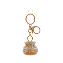 Porte-clés bijou mode – Sac rond perlé
