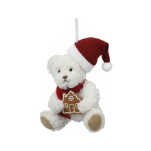 Ours de Noël avec chapeau – Blanc