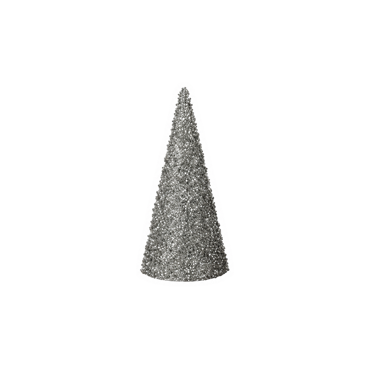Sapin décoratif de Noël pailleté – Argent – 12 po