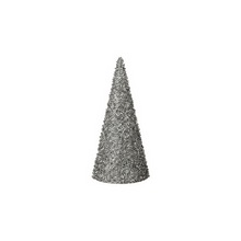 Sapin décoratif de Noël pailleté – Argent – 12 po