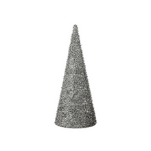Sapin décoratif de Noël pailleté – Argent – 18 po