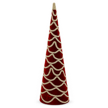 Sapin décoratif de Noël orné de bijoux – Rouge foncé – 24 po
