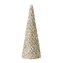 Sapin décoratif de Noël pailleté perlé – 14 po