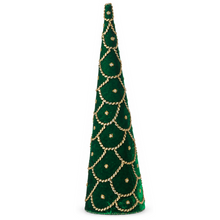 Sapin décoratif de Noël orné de bijoux – Vert – 24 po