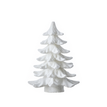 Sapin décoratif de Noël pailleté – Blanc givré – 8 po