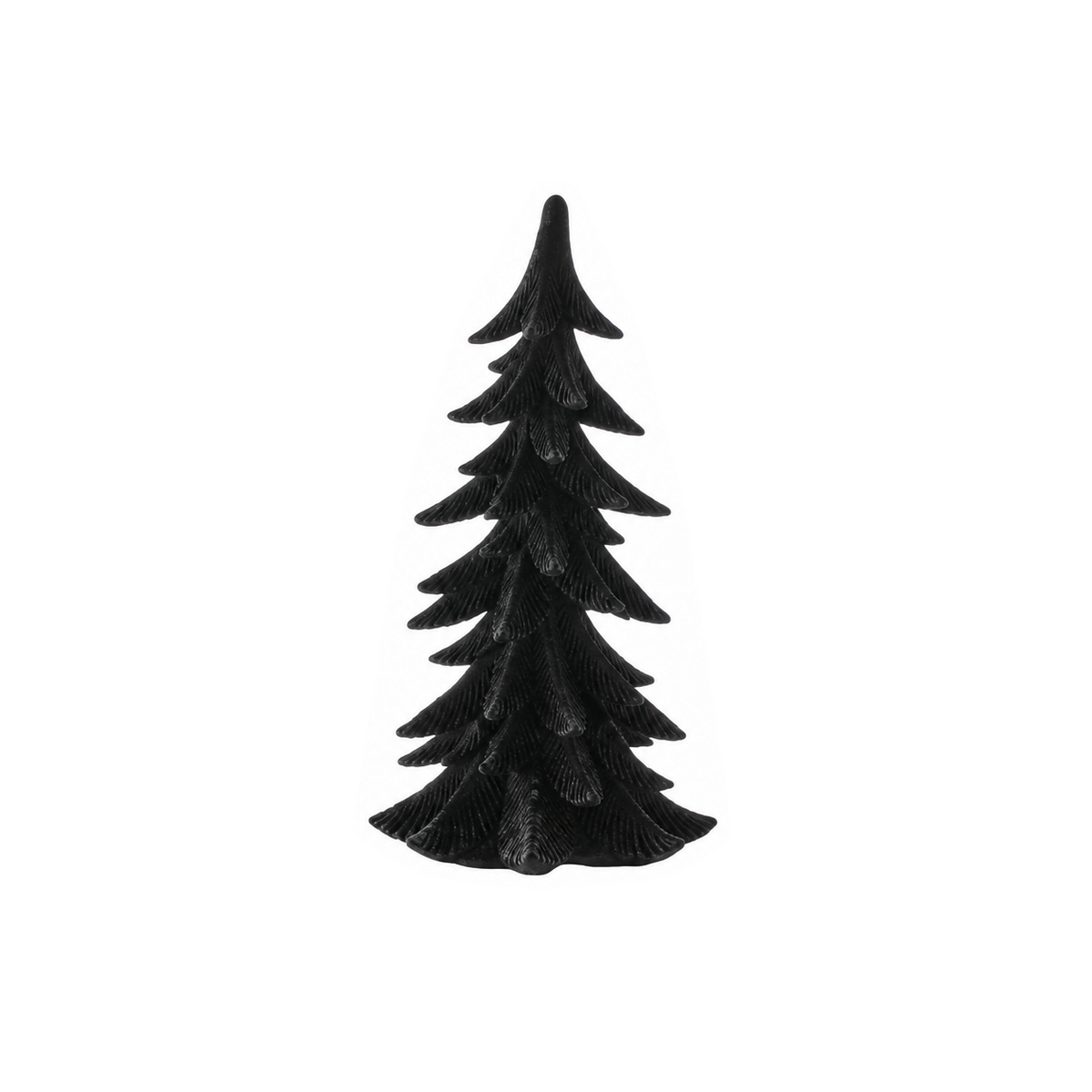 Sapin décoratif de Noël floqué – Noir – 10 po