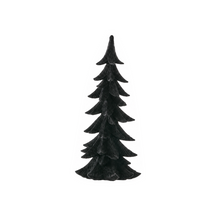 Sapin décoratif de Noël floqué – Noir – 14 po