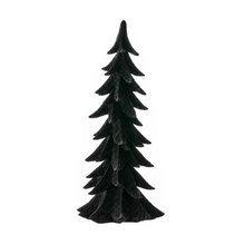 Sapin décoratif de Noël floqué – Noir – 17,75 po