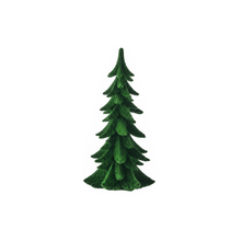 Sapin décoratif de Noël floqué à branches effilées – Vert – 10 po