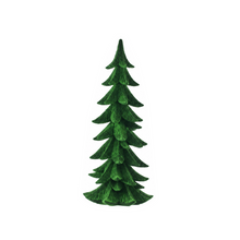 Sapin décoratif de Noël floqué à branches effilées – Vert – 14 po