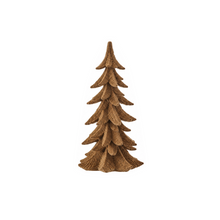 Sapin décoratif de Noël floqué – Beige – 10 po