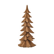 Sapin décoratif de Noël floqué – Beige – 14 po