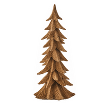 Sapin décoratif de Noël floqué – Beige – 17,75 po