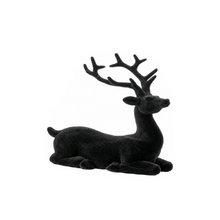 Renne décoratif floqué couché – Noir