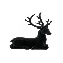 Renne décoratif floqué couché – Noir